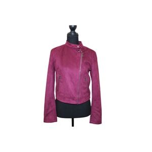 NWT Banana Republic Moto Jacket Women XS Jewel Tone Faux Suede Asymmetrical Zip